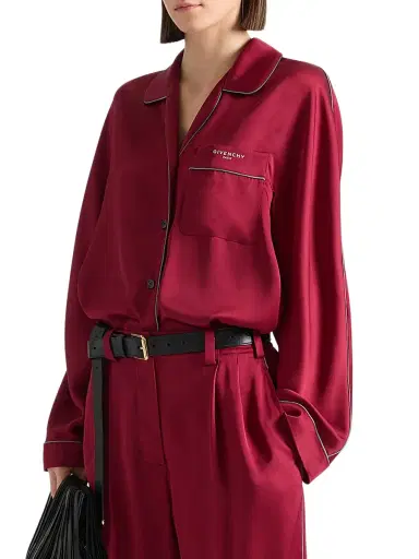 Givenchy Women's Pyjama Shirt in Silk - Red Cherry - Size 12 | Thumbnail 2 Givenchy Women's Pyjama Shirt in Silk - Red Cherry - Size 12 | Thumbnail 2