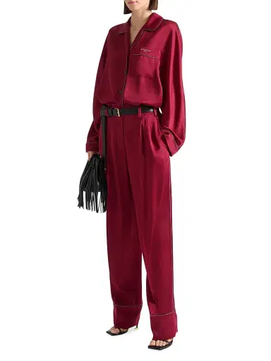 Givenchy Women's Pyjama Shirt in Silk - Red Cherry - Size 12 | Thumbnail 4 Givenchy Women's Pyjama Shirt in Silk - Red Cherry - Size 12 | Thumbnail 4