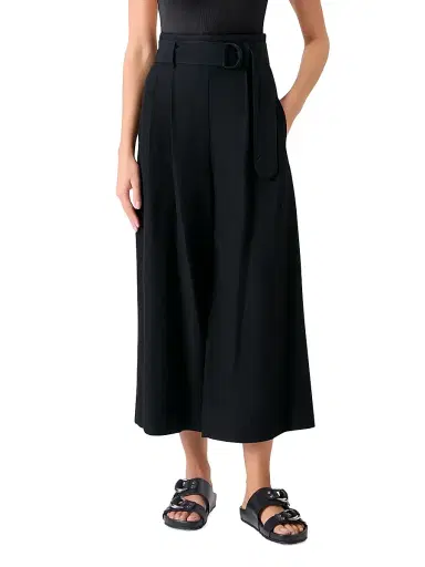 Akris punto Women's Fiorella Linen-Blend High-Rise Pants - Black - Size 16 | Thumbnail 2