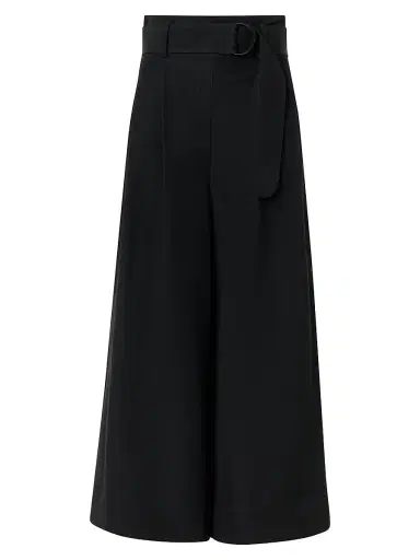 Akris punto Women's Fiorella Linen-Blend High-Rise Pants - Black - Size 16 | Thumbnail 1