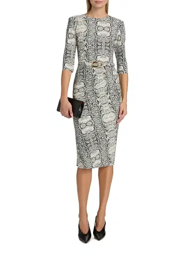 Chiara Boni La Petite Robe Women's Shire Snake-Printed Sheath Midi-Dress | Thumbnail 3