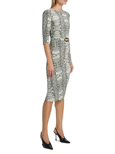 Chiara Boni La Petite Robe Women's Shire Snake-Printed Sheath Midi-Dress | Thumbnail 4