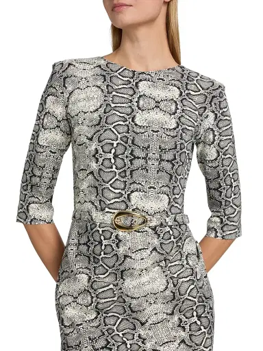 Chiara Boni La Petite Robe Women's Shire Snake-Printed Sheath Midi-Dress | Thumbnail 6