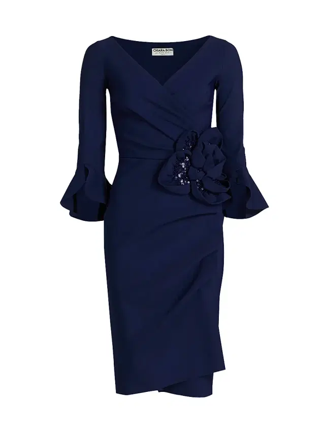 Chiara Boni La Petite Robe Women's Triana Mock Wrap Cocktail Dress - Blue Notte