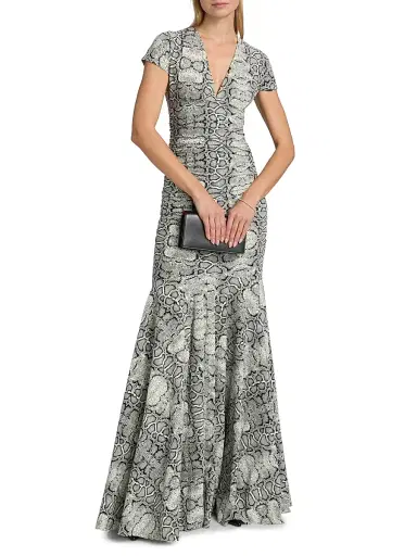 Chiara Boni La Petite Robe Women's Riensen Snake-Print Trumpet Gown | Thumbnail 2