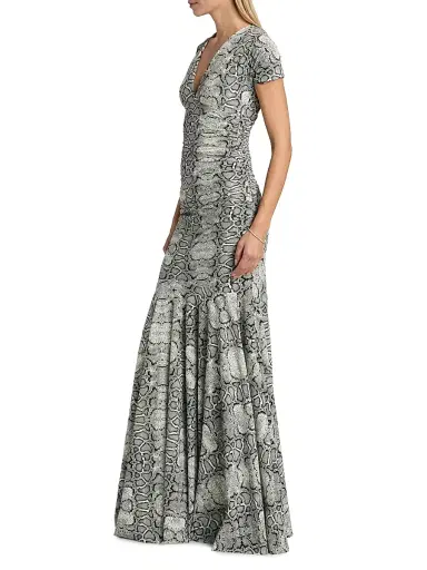 Chiara Boni La Petite Robe Women's Riensen Snake-Print Trumpet Gown | Thumbnail 4