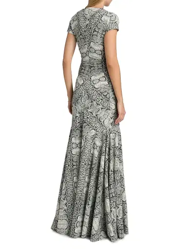 Chiara Boni La Petite Robe Women's Riensen Snake-Print Trumpet Gown | Thumbnail 5