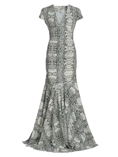 Chiara Boni La Petite Robe Women's Riensen Snake-Print Trumpet Gown | Thumbnail 1