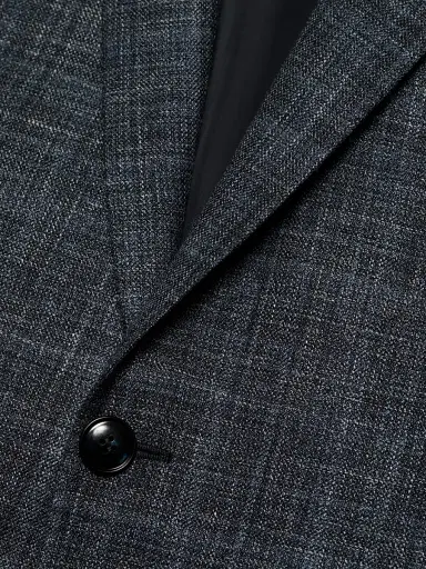 Giorgio Armani Men's Plaid Wool-Silk-Linen Sport Coat - Blue Charcoal | Thumbnail 7 Giorgio Armani Men's Plaid Wool-Silk-Linen Sport Coat - Blue Charcoal | Thumbnail 7