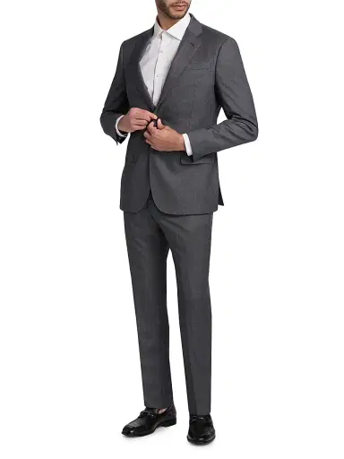 Emporio Armani Men's Virgin Wool Suit - Blue Graphite - Size 40 | Thumbnail 2 Emporio Armani Men's Virgin Wool Suit - Blue Graphite - Size 40 | Thumbnail 2
