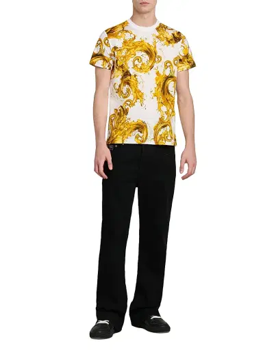 Versace Jeans Couture Men's Filigree Cotton Crewneck T-Shirt | Thumbnail 2 Versace Jeans Couture Men's Filigree Cotton Crewneck T-Shirt | Thumbnail 2