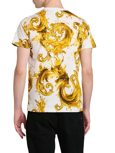 Versace Jeans Couture Men's Filigree Cotton Crewneck T-Shirt | Thumbnail 5 Versace Jeans Couture Men's Filigree Cotton Crewneck T-Shirt | Thumbnail 5