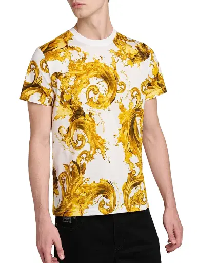 Versace Jeans Couture Men's Filigree Cotton Crewneck T-Shirt | Thumbnail 6 Versace Jeans Couture Men's Filigree Cotton Crewneck T-Shirt | Thumbnail 6