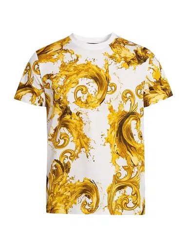 Versace Jeans Couture Men's Filigree Cotton Crewneck T-Shirt | Thumbnail 1 Versace Jeans Couture Men's Filigree Cotton Crewneck T-Shirt | Thumbnail 1