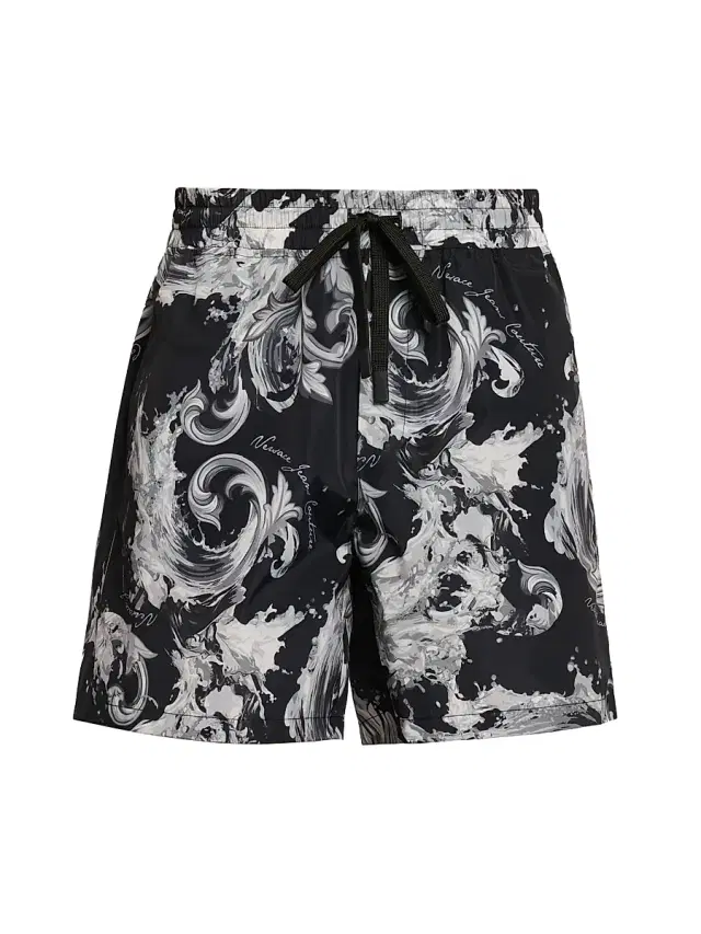 Men's Filigree Drawstring Shorts - Black Gold