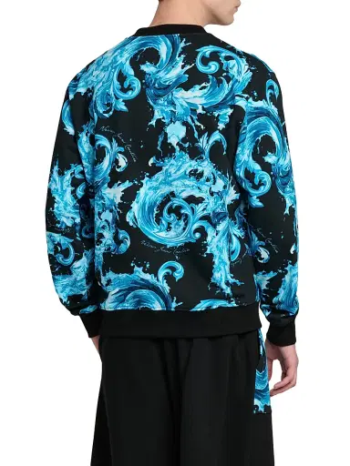 Versace Jeans Couture Men's Filigree Stretch-Cotton Crewneck Sweatshirt | Thumbnail 5 Versace Jeans Couture Men's Filigree Stretch-Cotton Crewneck Sweatshirt | Thumbnail 5