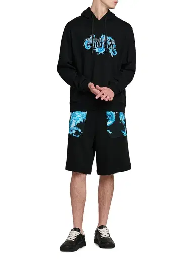 Versace Jeans Couture Men's Logo Stretch-Cotton Hoodie | Thumbnail 2 Versace Jeans Couture Men's Logo Stretch-Cotton Hoodie | Thumbnail 2