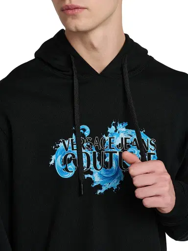 Versace Jeans Couture Men's Logo Stretch-Cotton Hoodie | Thumbnail 6 Versace Jeans Couture Men's Logo Stretch-Cotton Hoodie | Thumbnail 6