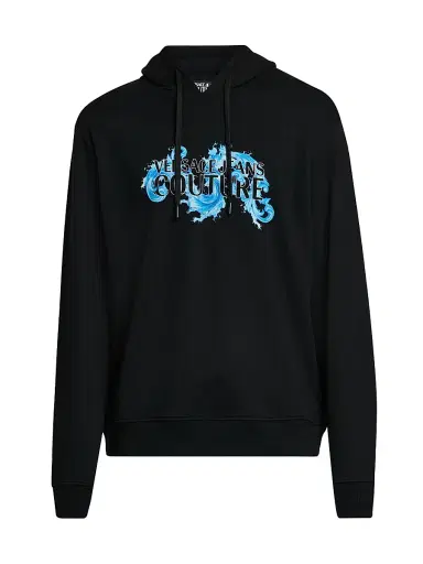 Versace Jeans Couture Men's Logo Stretch-Cotton Hoodie | Thumbnail 1 Versace Jeans Couture Men's Logo Stretch-Cotton Hoodie | Thumbnail 1