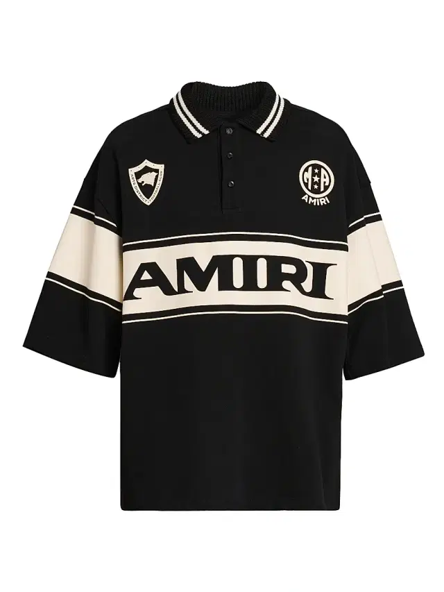 Men's  Sport Cotton Oversized Polo Shirt - Black