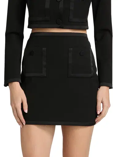 L'AGENCE Women's Cassiopeia Pocket-Detail Miniskirt - Black | Thumbnail 3