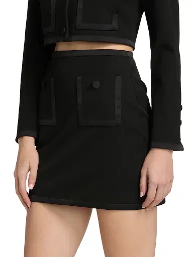 L'AGENCE Women's Cassiopeia Pocket-Detail Miniskirt - Black | Thumbnail 4