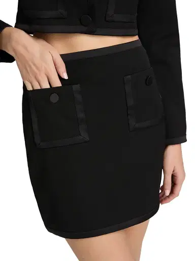 L'AGENCE Women's Cassiopeia Pocket-Detail Miniskirt - Black | Thumbnail 6