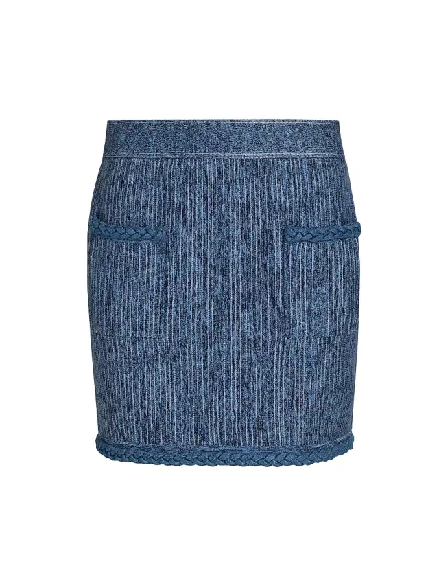 Milly Women's Soleil Pinstriped Knit Miniskirt