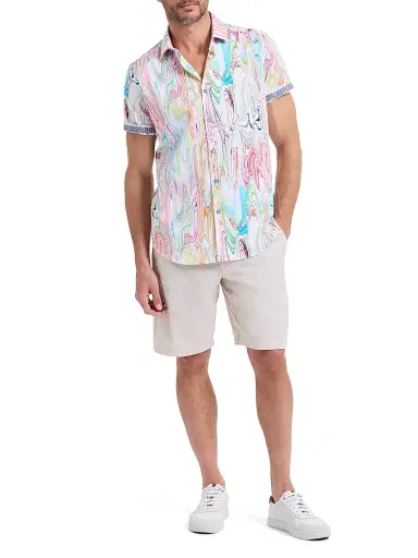 Robert Graham Men's Bellenden Woven Satin Shirt | Thumbnail 2