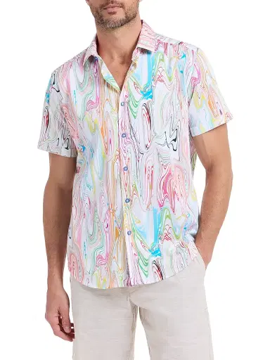 Robert Graham Men's Bellenden Woven Satin Shirt | Thumbnail 3