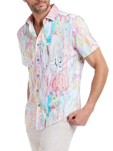 Robert Graham Men's Bellenden Woven Satin Shirt | Thumbnail 4