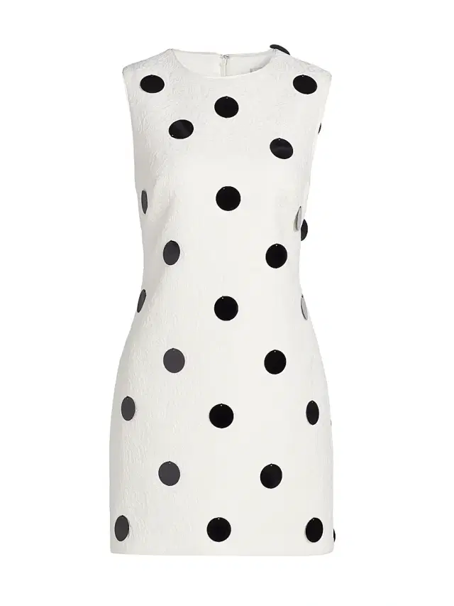 Milly Women's Ivette Embellished Jacquard Sleeveless Minidress - White Black