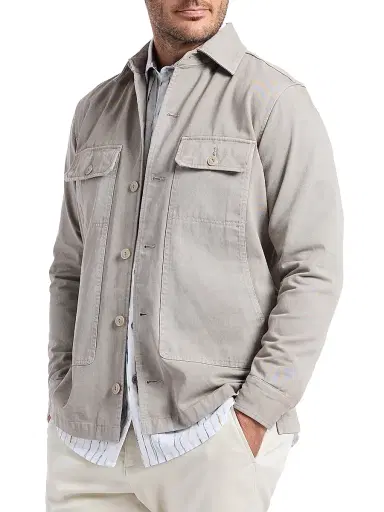 Robert Graham Men's Guston Woven Cotton Shirt Jacket - Cement - Size XXL | Thumbnail 4 Robert Graham Men's Guston Woven Cotton Shirt Jacket - Cement - Size XXL | Thumbnail 4