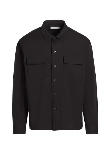 Frame Men's Washed Double Flap Pocket Overshirt - Washed Black - Size Medium | Thumbnail 1 Frame Men's Washed Double Flap Pocket Overshirt - Washed Black - Size Medium | Thumbnail 1
