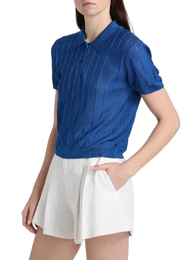 Frame Women's The Ribbed Polo Shirt | Thumbnail 4 Frame Women's The Ribbed Polo Shirt | Thumbnail 4