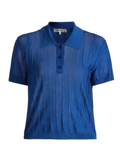 Frame Women's The Ribbed Polo Shirt | Thumbnail 1 Frame Women's The Ribbed Polo Shirt | Thumbnail 1