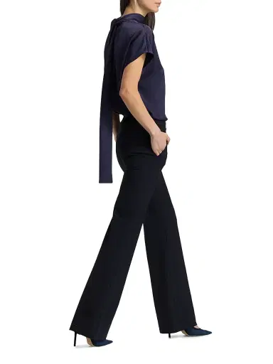 Ungaro Women's Corey Tie-Detail Satin Blouse - Navy - Size XXL | Thumbnail 2 Ungaro Women's Corey Tie-Detail Satin Blouse - Navy - Size XXL | Thumbnail 2