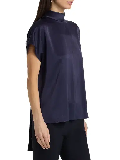 Ungaro Women's Corey Tie-Detail Satin Blouse - Navy - Size XXL | Thumbnail 4 Ungaro Women's Corey Tie-Detail Satin Blouse - Navy - Size XXL | Thumbnail 4