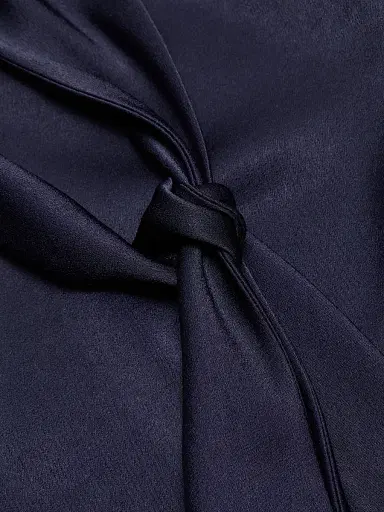 Ungaro Women's Corey Tie-Detail Satin Blouse - Navy - Size XXL | Thumbnail 7 Ungaro Women's Corey Tie-Detail Satin Blouse - Navy - Size XXL | Thumbnail 7