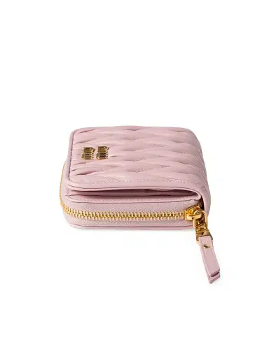 Miu Miu Women's Matelassé Nappa Leather Wallet - Pink | Thumbnail 3