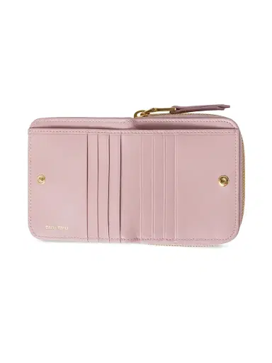 Miu Miu Women's Matelassé Nappa Leather Wallet - Pink | Thumbnail 4