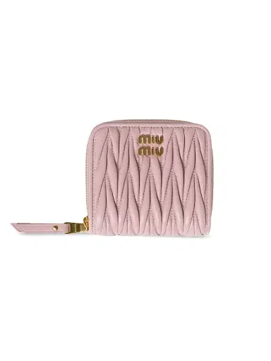 Miu Miu Women's Matelassé Nappa Leather Wallet - Pink | Thumbnail 1