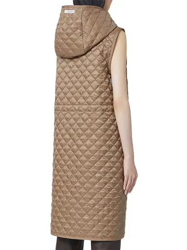 Max Mara Women's Long Water Repellent Canvas Padded Gilet - Hazelnut Brown - Size 16 | Thumbnail 3 Max Mara Women's Long Water Repellent Canvas Padded Gilet - Hazelnut Brown - Size 16 | Thumbnail 3