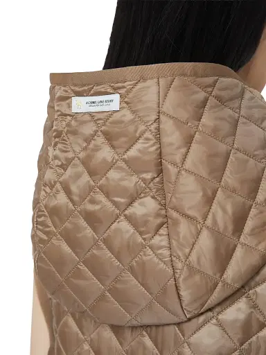 Max Mara Women's Long Water Repellent Canvas Padded Gilet - Hazelnut Brown - Size 16 | Thumbnail 4 Max Mara Women's Long Water Repellent Canvas Padded Gilet - Hazelnut Brown - Size 16 | Thumbnail 4