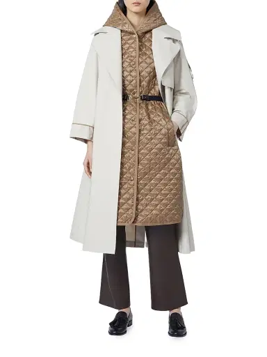 Max Mara Women's Long Water Repellent Canvas Padded Gilet - Hazelnut Brown - Size 16 | Thumbnail 5 Max Mara Women's Long Water Repellent Canvas Padded Gilet - Hazelnut Brown - Size 16 | Thumbnail 5