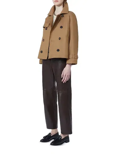 Max Mara Women's Short Water Repellent Twill Trench Coat - Brown - Size 14 | Thumbnail 5 Max Mara Women's Short Water Repellent Twill Trench Coat - Brown - Size 14 | Thumbnail 5
