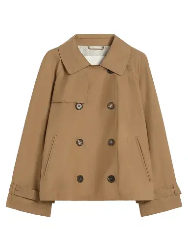 Max Mara Women's Short Water Repellent Twill Trench Coat - Brown - Size 14 | Thumbnail 1 Max Mara Women's Short Water Repellent Twill Trench Coat - Brown - Size 14 | Thumbnail 1