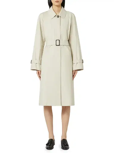 Max Mara Women's Water Repellent Cotton Blend Trench Coat - Natural - Size 14 | Thumbnail 2 Max Mara Women's Water Repellent Cotton Blend Trench Coat - Natural - Size 14 | Thumbnail 2