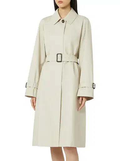Max Mara Women's Water Repellent Cotton Blend Trench Coat - Natural - Size 14 | Thumbnail 4 Max Mara Women's Water Repellent Cotton Blend Trench Coat - Natural - Size 14 | Thumbnail 4