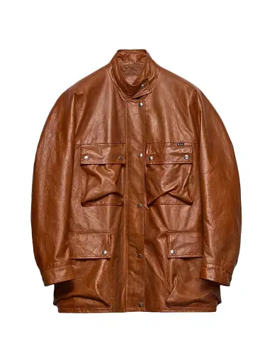 Prada Women's Antiqued Leather Caban Jacket - Brown - Size 4 | Thumbnail 1 Prada Women's Antiqued Leather Caban Jacket - Brown - Size 4 | Thumbnail 1
